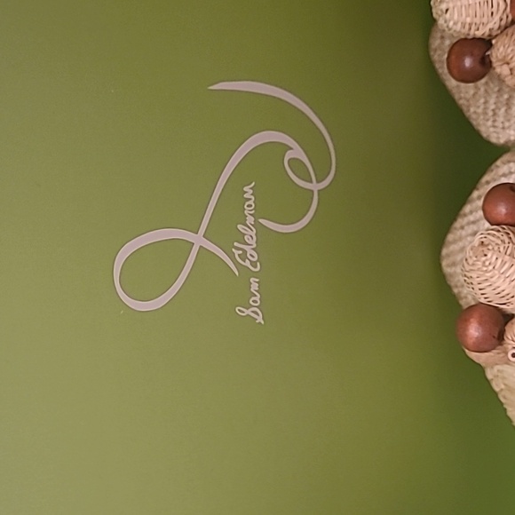 NEW SAM EDELMAN TATE EGGSHELL RAFFIA PLATFORM SANDALS SIZE 9.5 - Picture 10 of 15